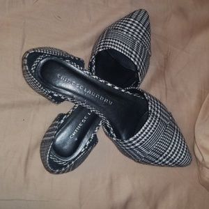 Chinese Laundry black and white plaid flats sz 7